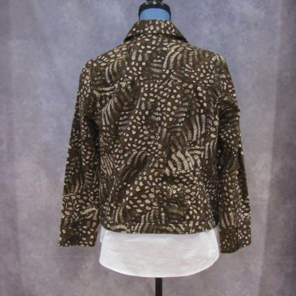 Chico's Brown Print Button Front Jacket - image 3